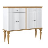 Тумба Рандеву-42 МАССИВ СОСНЫ Белый лак + антик №24 картинка 1